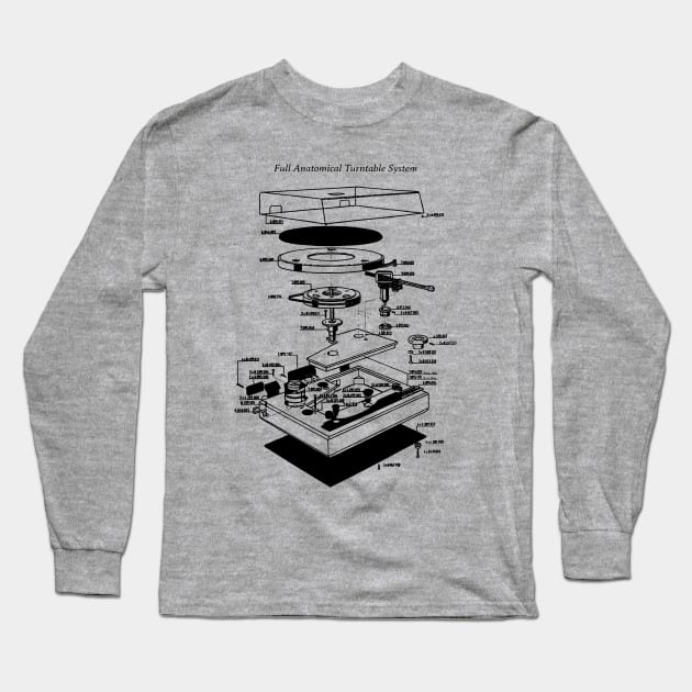 Turntable Anatomy Long Sleeve T-Shirt by Pop Fan Shop